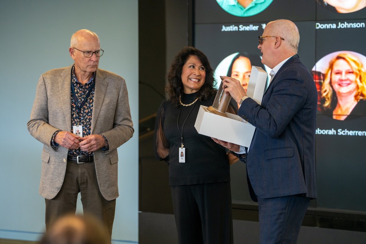 haworthcareers's tweet photo. Today we celebrated Carmen and her upcoming retirement.  With 46 years under her belt, there is only one member that has been here longer -- Dick Haworth. We wish you the very best and hope you can now enjoy endless adventures on your 4-wheeler!

#WeAreHaworth  #HappyRetirement https://t.co/deGTDshdCi