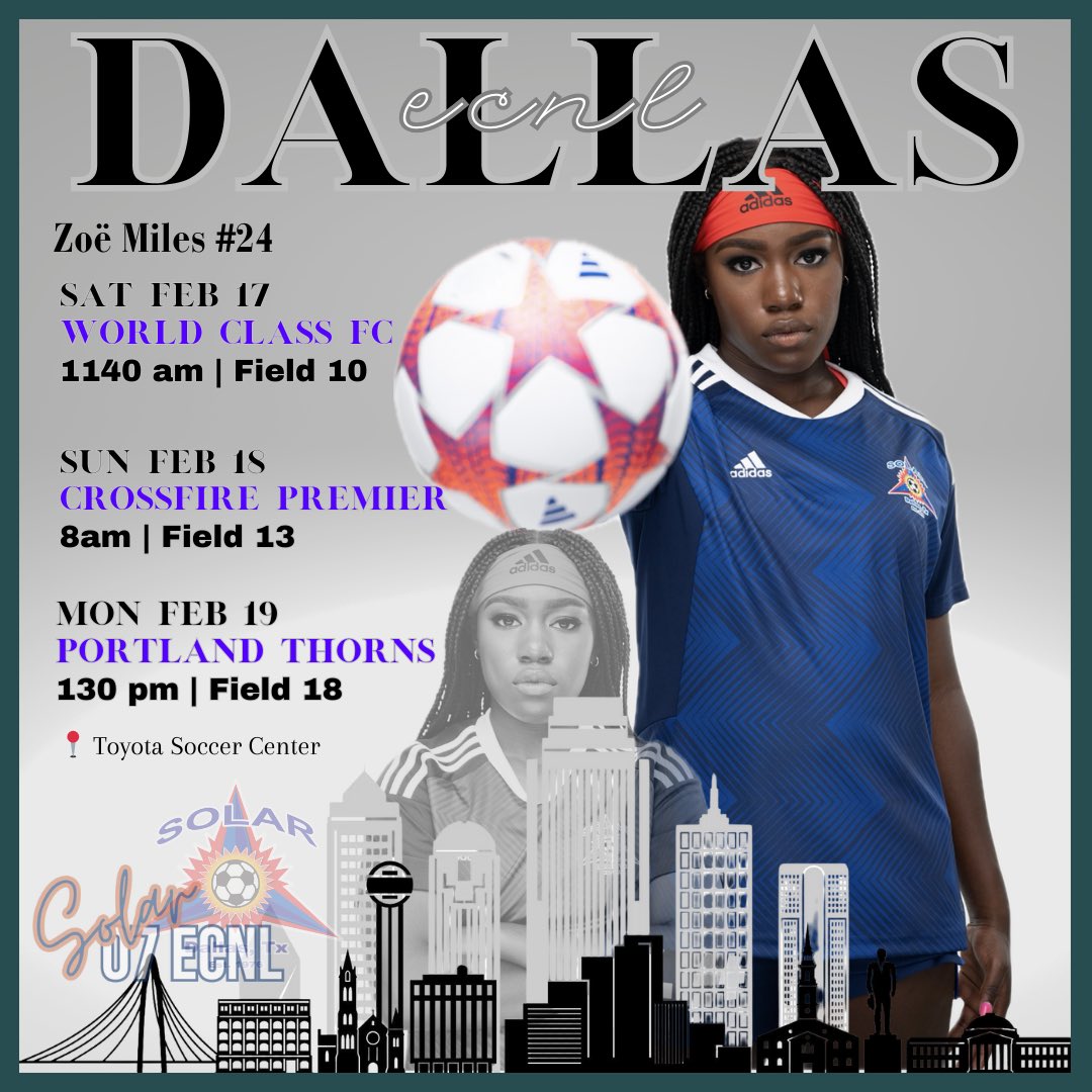 Zoe Miles (@z_loading7) on Twitter photo Everything is bigger in TEXAS, #DALLASSHOWCASE. Don’t meet us their, beat us their. <a href="/solar07g/">Solar 07/06G ECNL (U19)</a> <a href="/TopDrawerSoccer/">TopDrawerSoccer</a> <a href="/ImYouthSoccer/">ECNL/GA/Recruiting/College Soccer</a> Everything is bigger in TEXAS, #DALLASSHOWCASE. Don’t meet us their, beat us their. <a href="/solar07g/">Solar 07/06G ECNL (U19)</a> <a href="/TopDrawerSoccer/">TopDrawerSoccer</a> <a href="/ImYouthSoccer/">ECNL/GA/Recruiting/College Soccer</a>