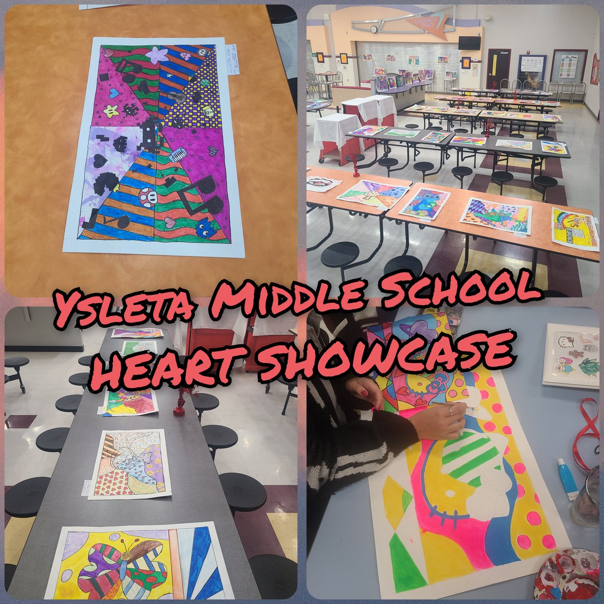 HeART Showcase at YSLETA MIDDLE SCHOOL today Feb. 15. Great work! Proud of all of you! @YsletaISD @YISDFineArts @YsletaMS