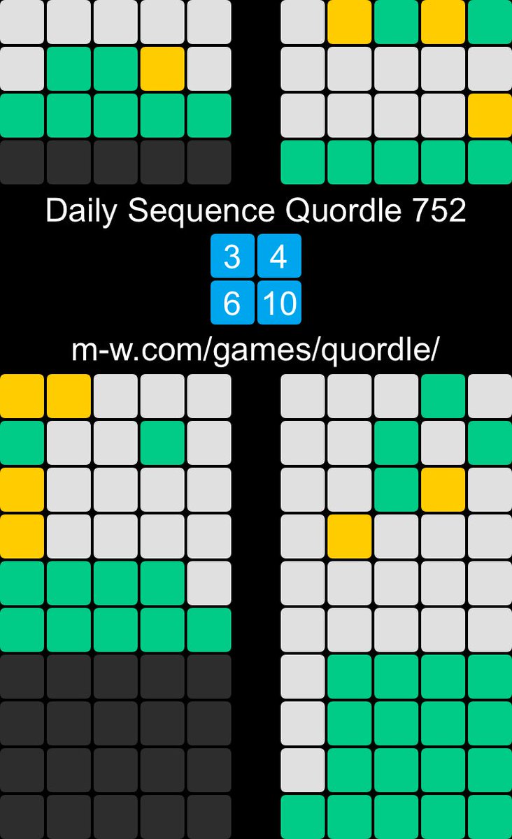 Daily Sequence Quordle 752
3️⃣4️⃣
6️⃣🔟

#dailysequencequordle