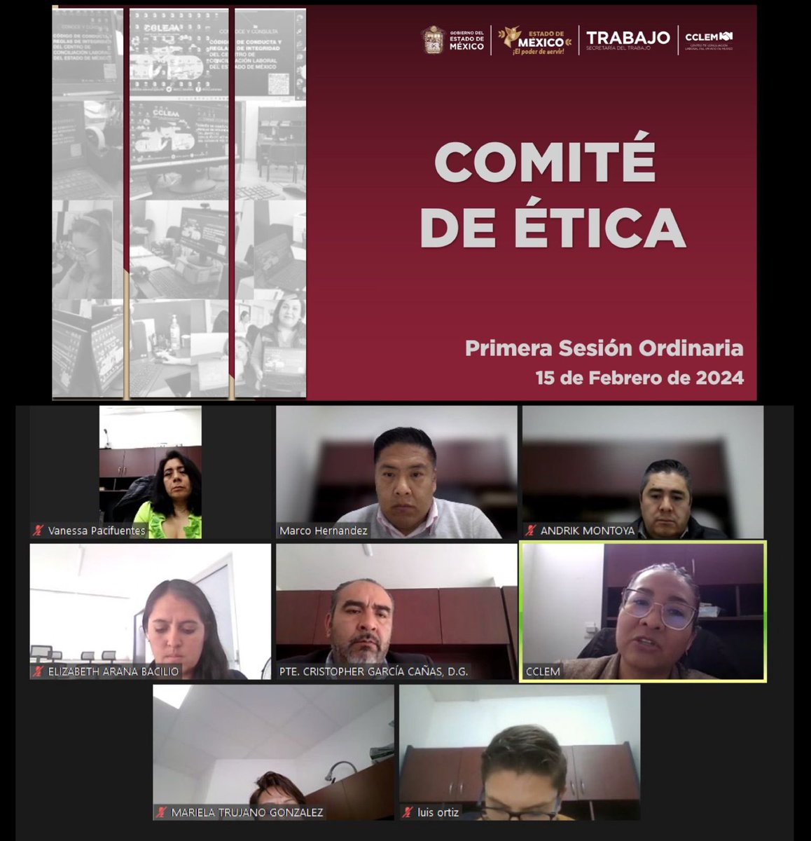 Se llevó a cabo la 1.ª Sesión Ordinaria 2024 del Comité de Ética del #CCLEM, donde se aprobó el “Plan Anual de Trabajo 2024”, que tiene como objetivo estimular la ética y la integridad de las personas servidoras públicas de este #CCL, favoreciendo así a las y los #mexiquenses.