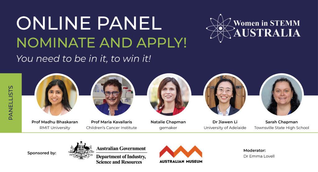 Women in STEMM Aust (@womeninstemm_au) on Twitter photo The <a href="/eurekaprizes/">Australian Museum Eureka Prizes</a> was a kind sponsor of our online panel on "Nominate and Apply – You need to be in it to win it!" last year.
Watch the recording, be inspired, get award winning tips from past winners and apply now!
womeninstemm.au/events/nominat… The <a href="/eurekaprizes/">Australian Museum Eureka Prizes</a> was a kind sponsor of our online panel on "Nominate and Apply – You need to be in it to win it!" last year.
Watch the recording, be inspired, get award winning tips from past winners and apply now!
womeninstemm.au/events/nominat…