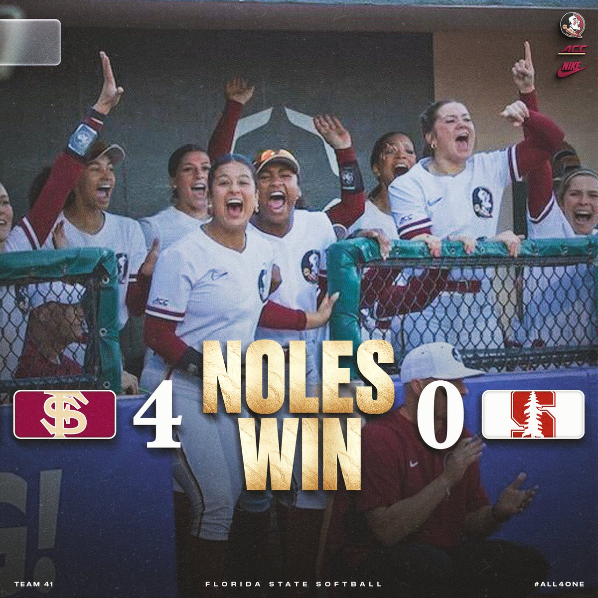 FSU_Softball's tweet photo. THAT'S A TOP 10 DUB🍢🍢🍢

#All4ONE https://t.co/J1Wu8isHf4