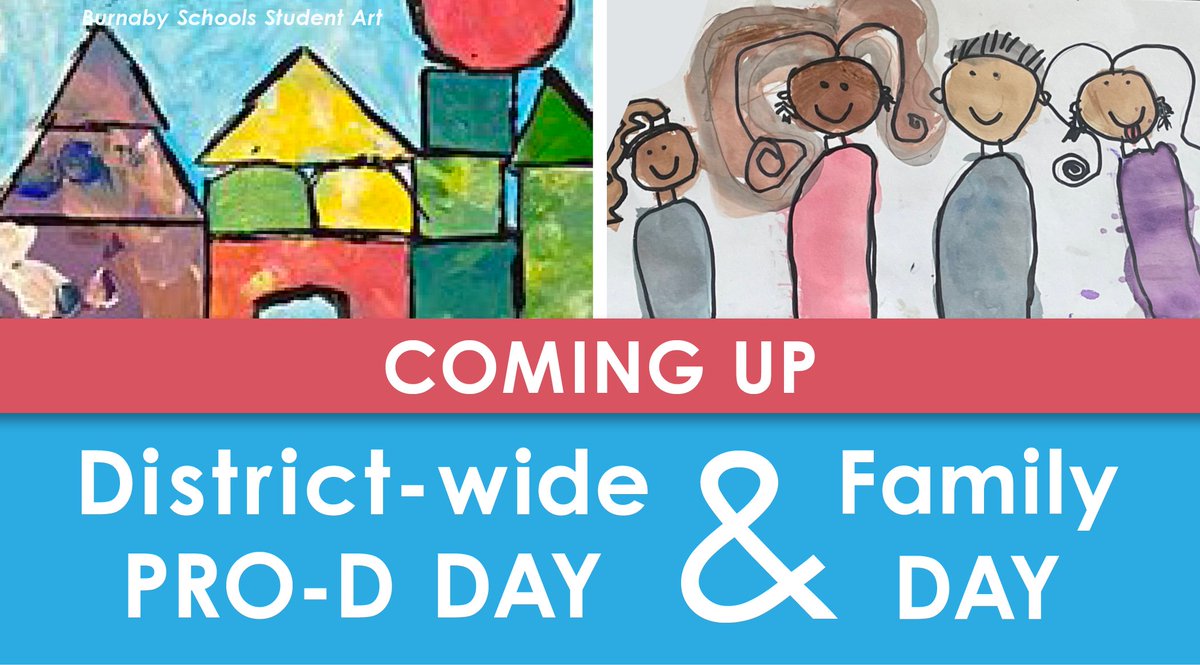 burnabyschools's tweet image. A friendly reminder that there is NO SCHOOL on Friday for K-12 students in #BurnabySchools. February 16 is a district-wide professional development day. 

Classes are back in session on Tuesday, February 20 – following Family Day, a provincial holiday.