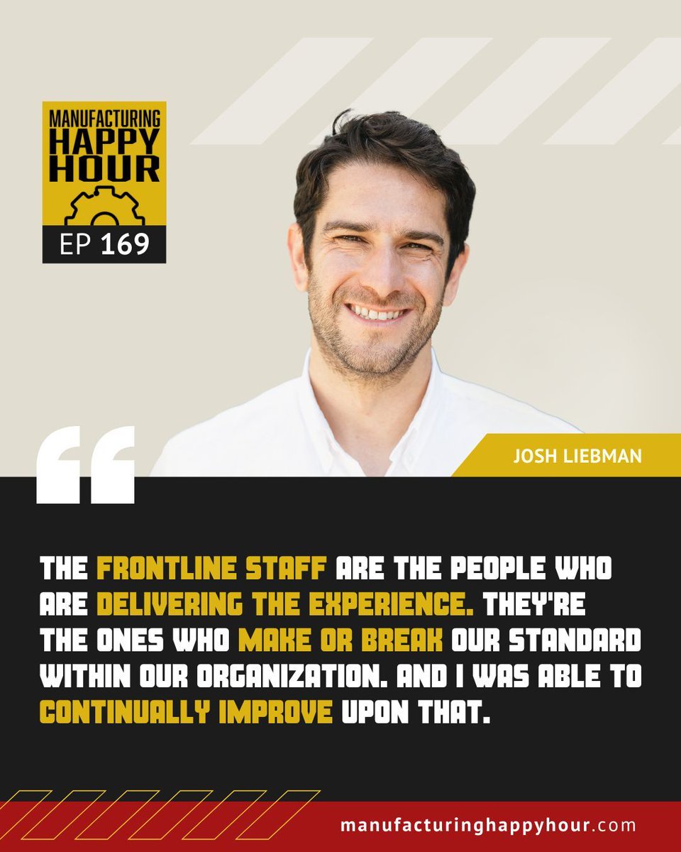 How can you vastly improve customer experience? 

Start with the frontline staff, says <a href="/Joshua_Liebman/">Josh Liebman</a>, guest experience expert. Tune in to Manufacturing Happy Hour to hear more about creating winning experiences for customers. Out now on podcast apps.