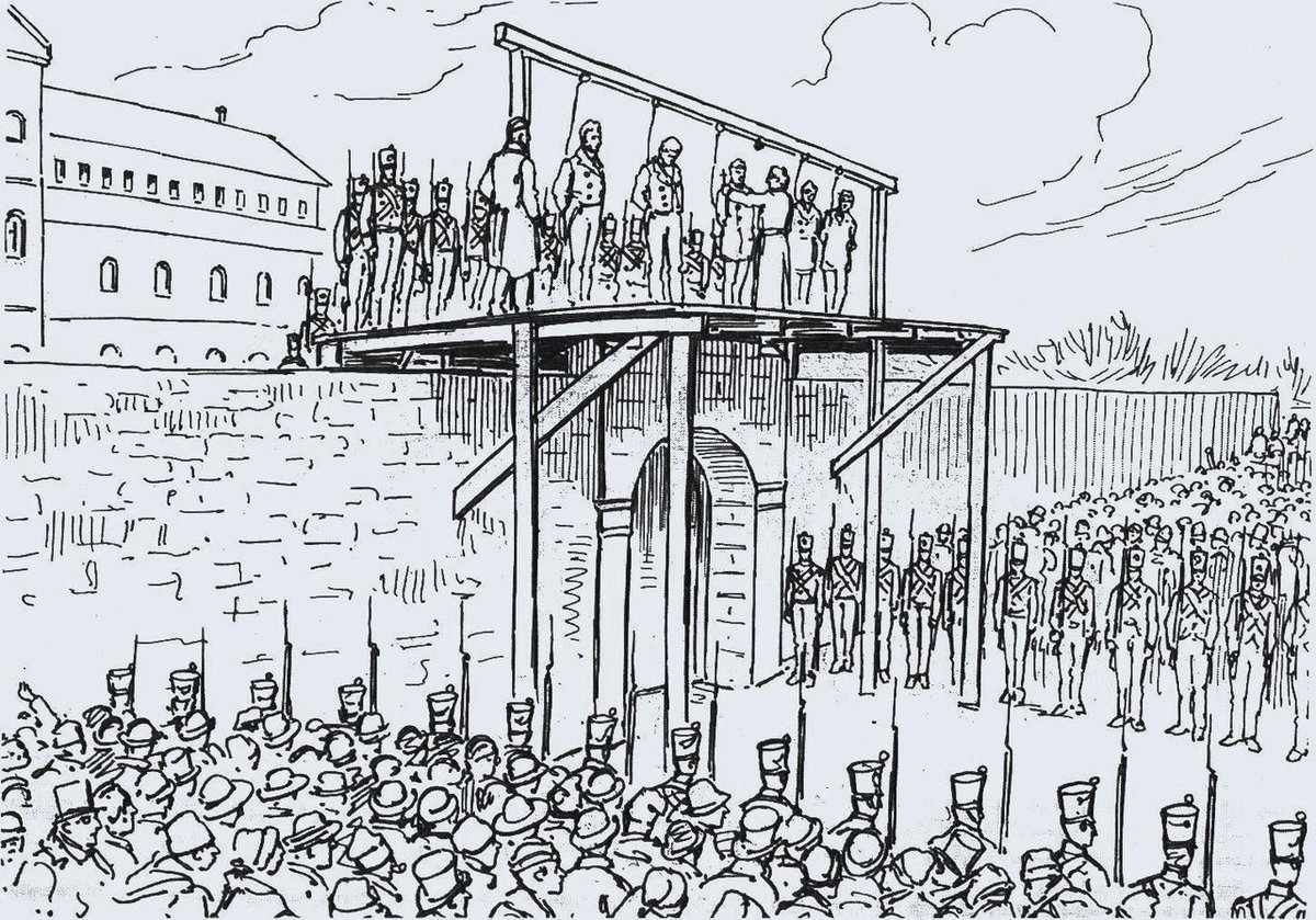 Le 15 février 1839, 5 patriotes sont exécutés par la Couronne britannique. L'un d'eux, Pierre-Rémi Narbonne, sera deux fois forcé à lâcher prise sur la corde.

Au total, 99 hommes auront été condamnés à mort. 12 auront été pendus, et 58 seront finalement déportés en Australie.