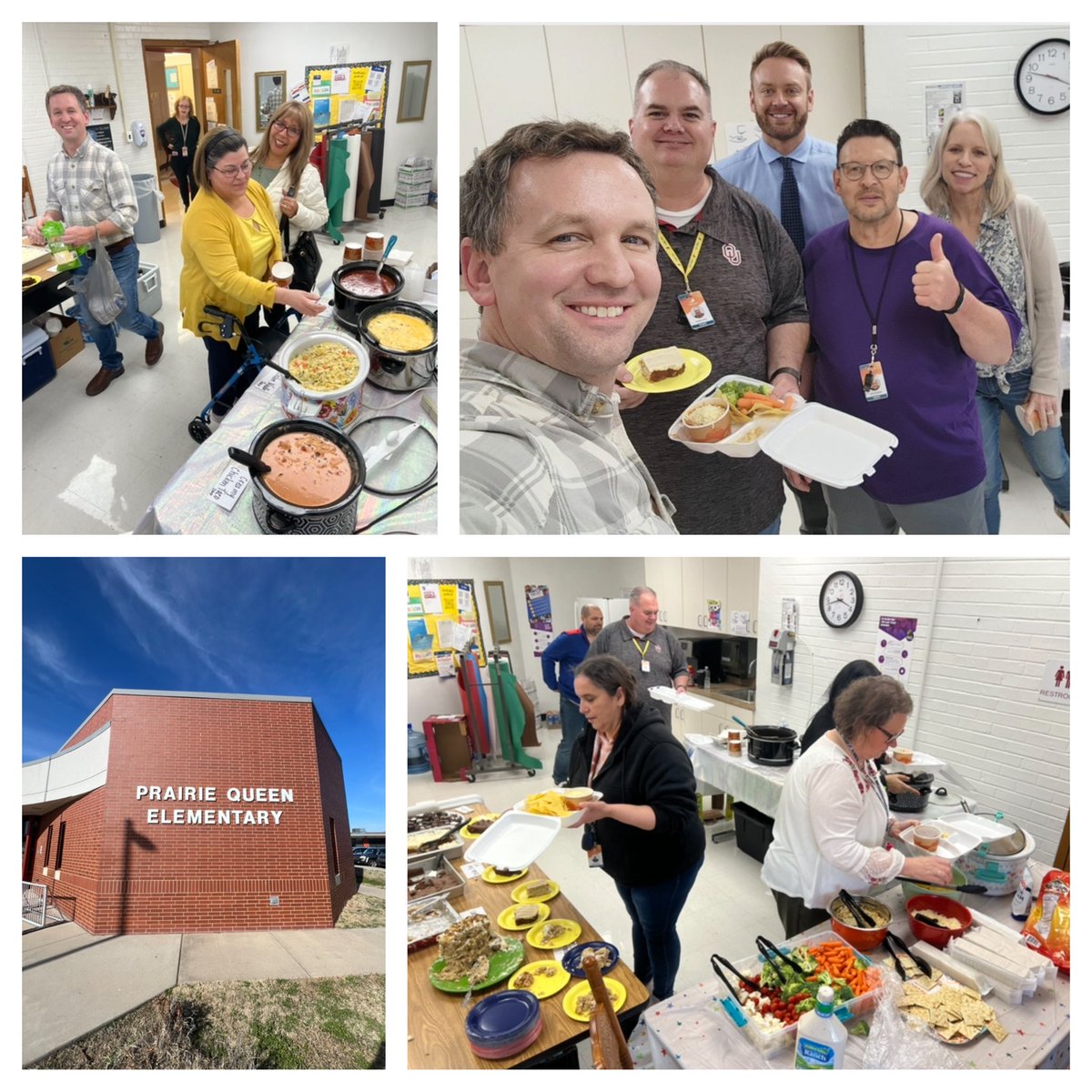 MickeyDollens's tweet photo. Had a great time visiting Prairie Queen Elementary today with @darrellstetler2 to serve up teacher appreciation meals. Thank you teachers, staff, and admin! @OKCPS #SouthOKC https://t.co/xDlCaMdd36