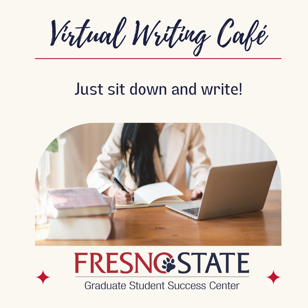 Having a hard time scheduling writing time on your calendar? Look no further - join us for a Graduate Student Success Center Writing Café on Wednesdays @ 7 pm starting 2/21/24. Sign up now:  bit.ly/3xIit8Y. A Zoom link will be sent just prior to the session.