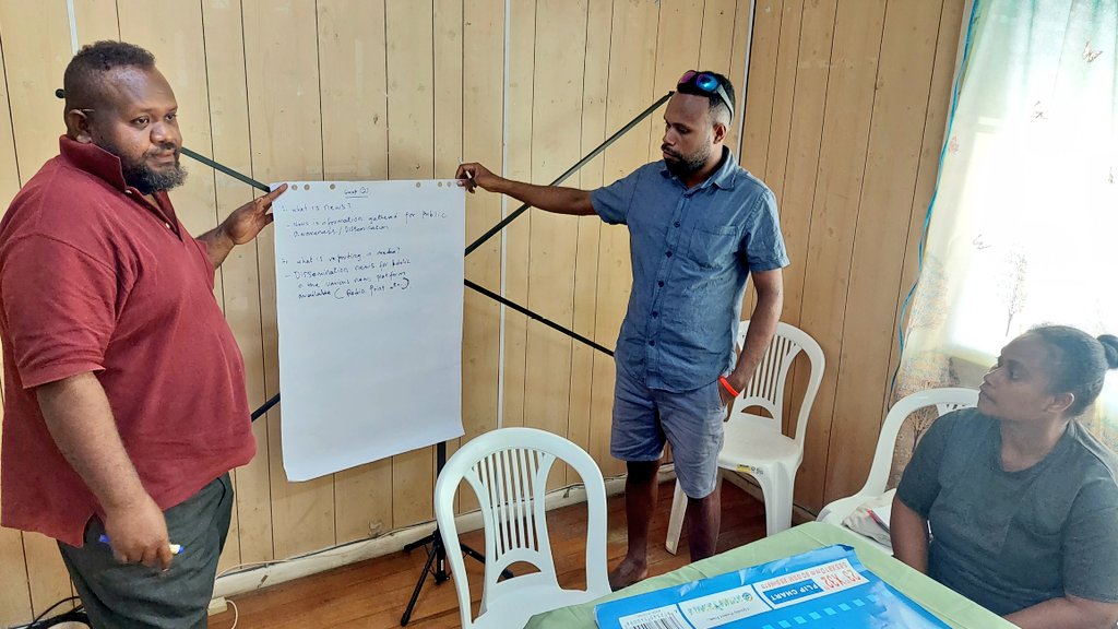 solsmasi's tweet photo. MASI embarks on a session with individuals keen to be Stringers during the general elections in April. This activity is supported by BBC Media Action. Stringers are from Choiseul,  Temotu,  Makira, Ulawa, Renbel &amp; Savo https://t.co/2D9T9Qy0cl