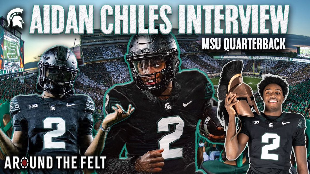 AroundTheFelt's tweet photo. Interview with Michigan State QB Aidan Chiles is LIVE! 

https://t.co/QrzTLsjuw7 https://t.co/rrxTOYkHc9