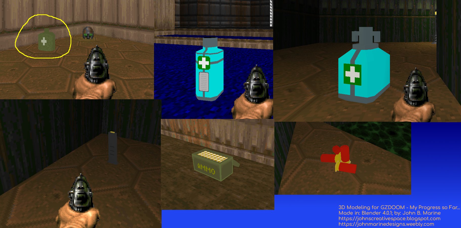 classic DOOM asset collage