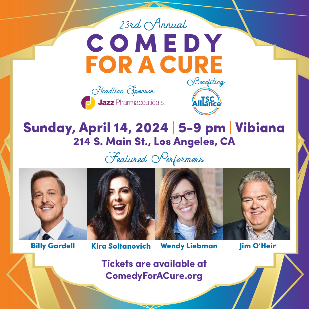 tscalliance's tweet photo. Join us for the 23rd Annual Comedy for a Cure® on Sunday, April 14, 2024, at the Vibiana in Hollywood, California, for an evening of laughter and hope!
Learn more and purchase tickets here: https://t.co/SN7l6XLFjD.
#tscalliance #hopenomatterhowcomplex #comedyforacure https://t.co/lypM0rxwZi