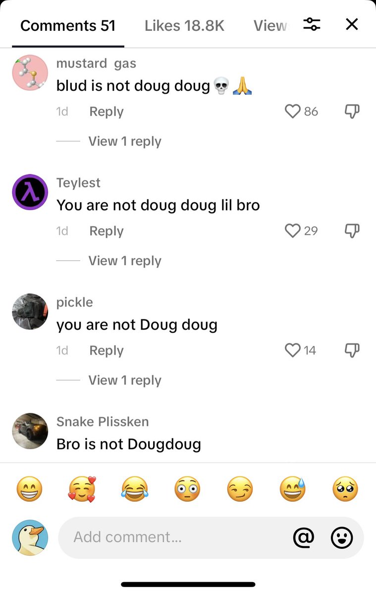 Shoutout to TikTok for helping me realize that I am not in fact <a href="/DougDougFood/">DougDoug</a> . I thought it was weird how I’ve been chugging olive oil for the past few days but I’m good now.