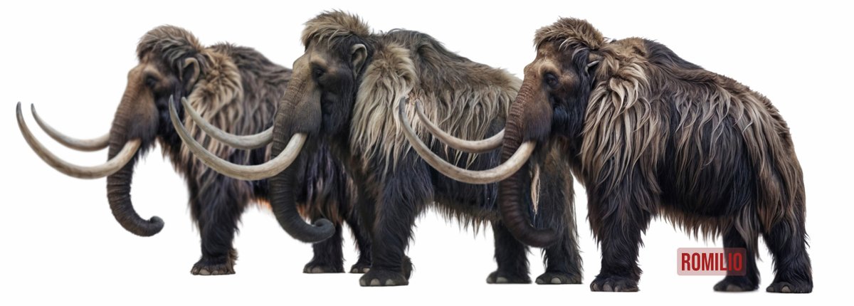 Woolly Mammoths via @artstationhq artstation.com/artwork/2925YJ I'm progressing nicely in my extinct species reconstructions. This focus: Woolly Mammoths from the Rouffignac Cave in France. DNA evidence bridges the gap for the colour variants.