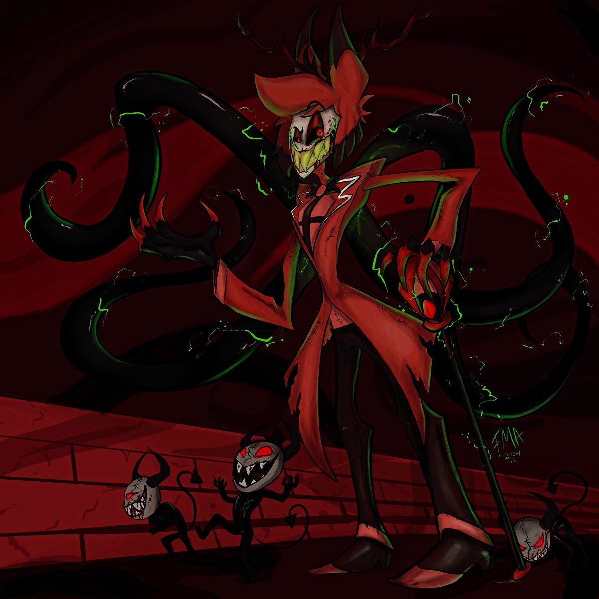 Floobenergy's tweet photo. #HazbinHotel #HazbinHotelAlastor #Alastor https://t.co/r1A1zadLy6