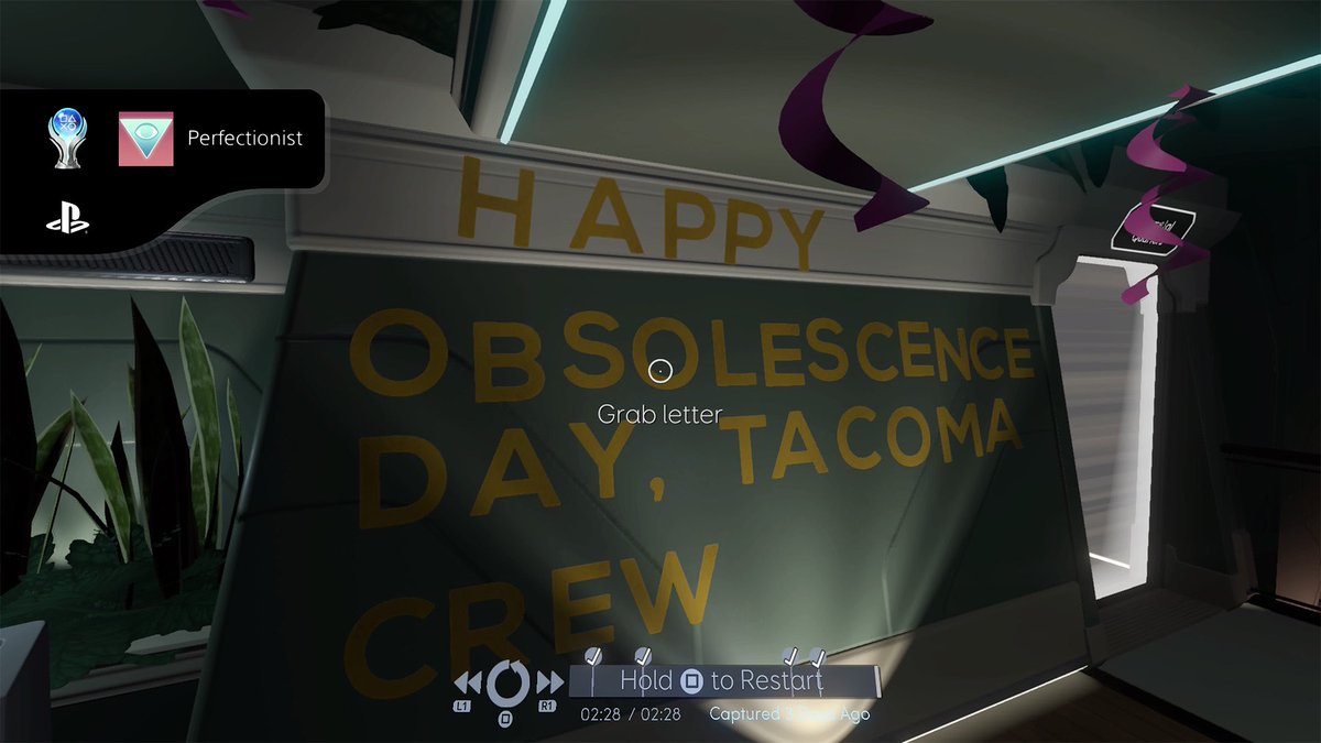 DeclannHayess's tweet photo. Platinum #190 - #Tacoma (PS4) 🏆

I played this game a few years ago on Xbox and loved the experience so getting to play it again for the platinum was a joy 🤩 

A definite recommendation for those who enjoy a simple, story driven game shrouded in mystery 🪐 https://t.co/lPGcRtvWxT