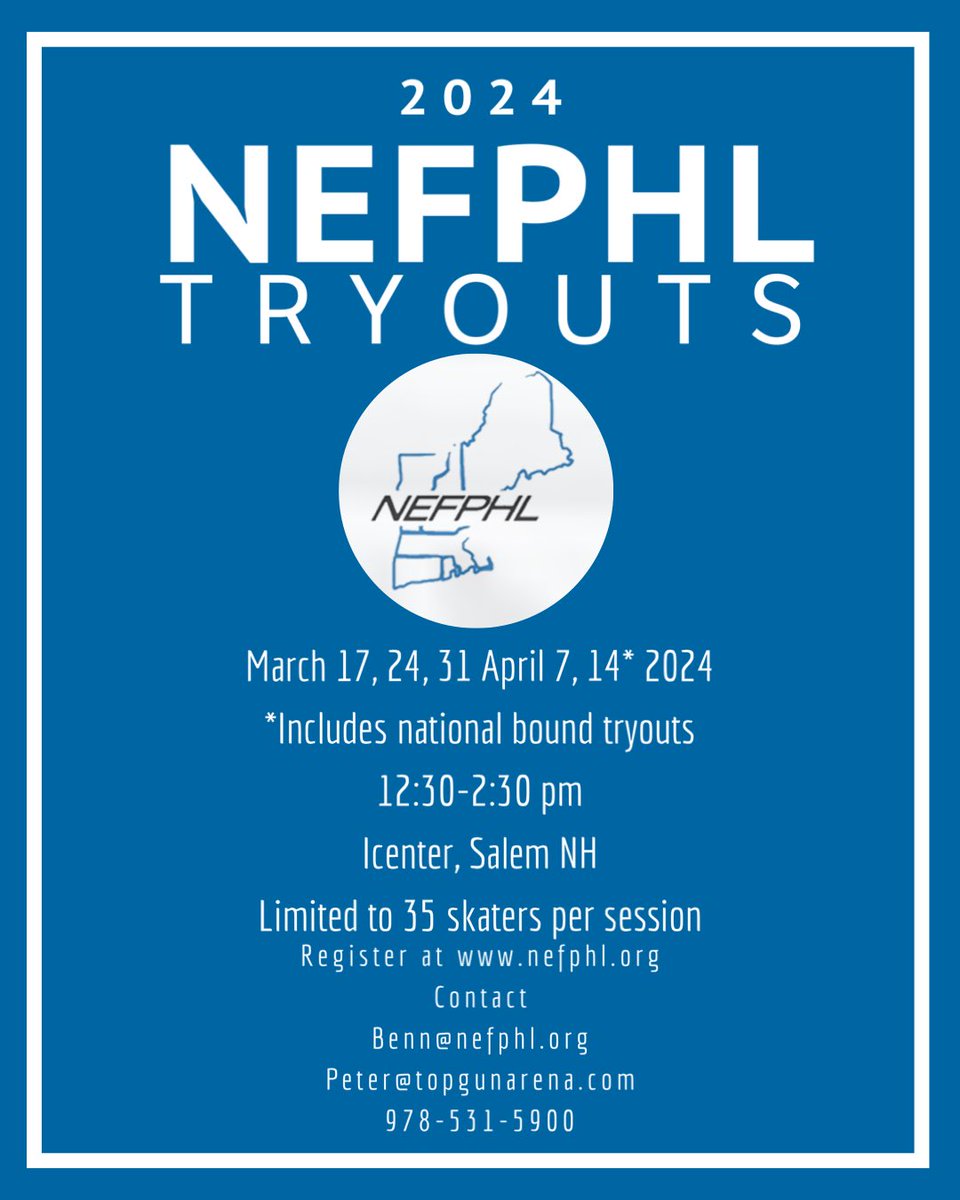 Spots are becoming limited for the 2024 prep tryouts. Register asap to secure your spot! nefphl.org