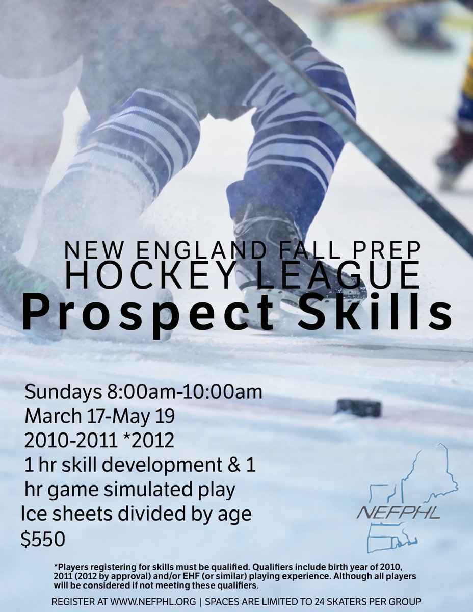 Calling all 2010/11s! Skills are just around the corner, registration is open on our website. nefphl.org/prospect-skills