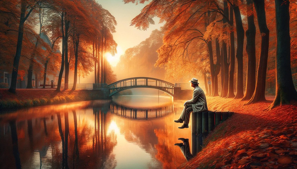 mackuzz's tweet image. Рэй Брэдбери в латвийском Огре присел на берегу, недалеко от Горбатого моста: