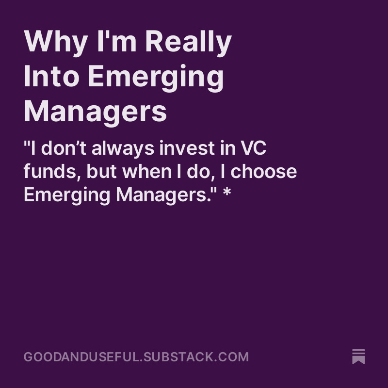 Good_And_Useful's tweet photo. Emerging managers are a dynamic and diverse group that are the tip of an opportunity iceberg.  Here's Why I'm Really Into Emerging Managers: https://t.co/U4M7GpeUeJ https://t.co/IAmZGL3plz