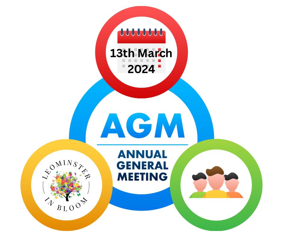LeominsterBloom's tweet photo. LIB AGM to be held on Wednesday 13th March at 7pm in the Council Chambers, 11 Corn Square, Leominster, HR6 8YP.
We’ll review 2023 &amp; look to elect our officers, Chair, Vice Chair, Secretary &amp; Treasurer.  If you would like to be considered please email leominsterinbloom1@gmail. https://t.co/1rqSFCbC93