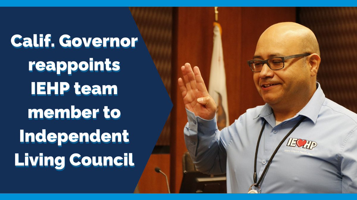 Congratulations to Jose Solorzano, from @IEHP_healthcare, for being reappointed to the Independent Living Council by Gov. Newsom! Jose is a champion for people with disabilities and a valuable health care industry asset. #ILC #IEHP #DisabilityRights Read: prn.to/3HlafKm