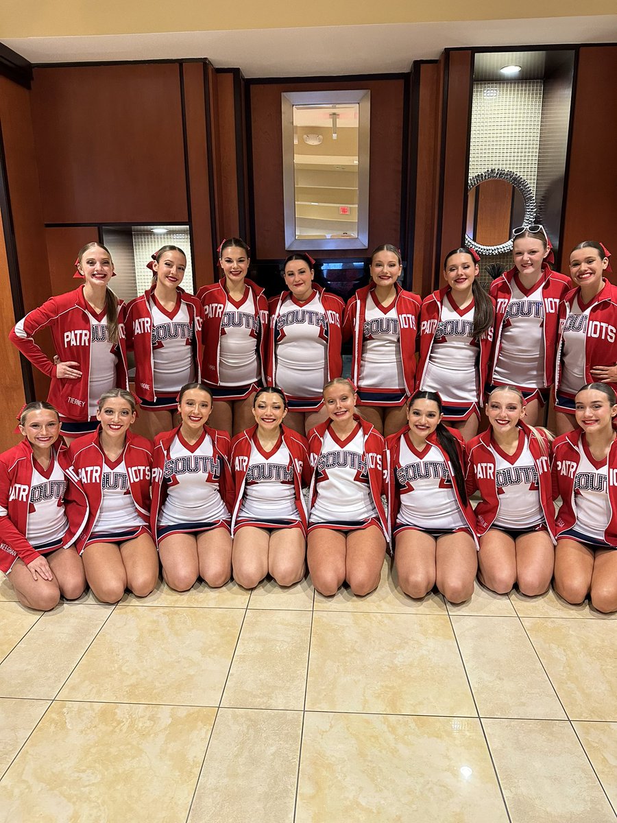 Excited to announce that Millard South Varsity Cheer received the Class A non-tumbling, non-building, state-cheer runner up trophy AND an Academic Excellence Award! 
#ProudtobeaPatriot
#MSVC
@MSHSactivities