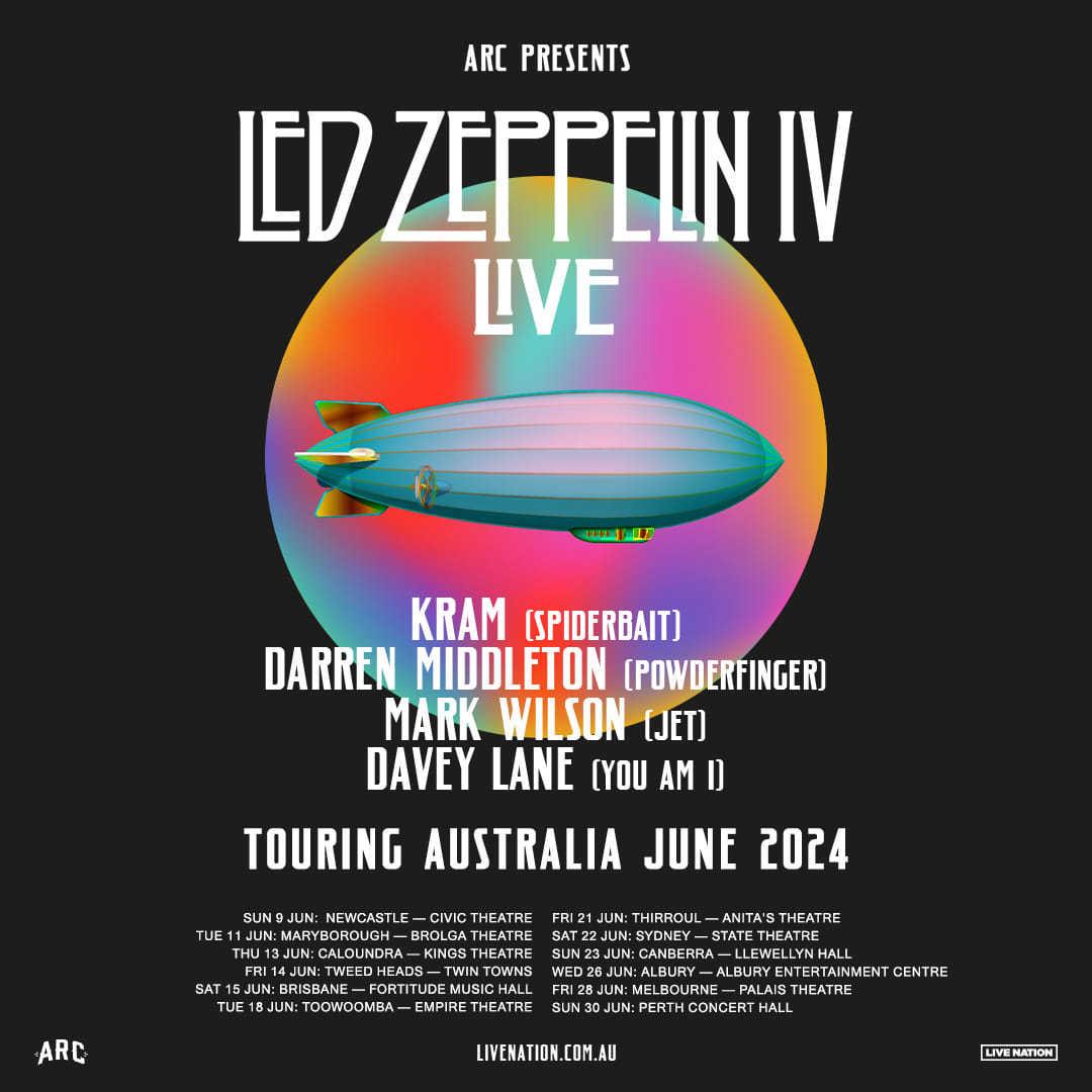 OnlyCanberra's tweet photo. Australian Rock Collective present LED ZEPPELIN IV with Kram Darren Middleton Mark Wilson &amp; Davey Lane

https://t.co/17pCoWEHig https://t.co/BTyXvKjged