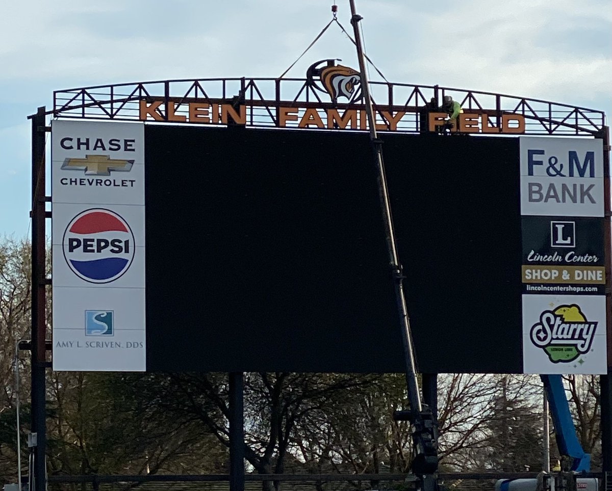 New scoreboard is up and ready to go! See you at beautiful Klein Family Field tomorrow!