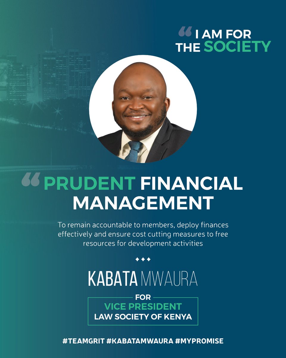 duchessofkabete's tweet photo. I trust @mwaurakab. He has been consistent since I joined the bar in 2019 &amp; has remained true to self as General Member. I know he has the membership's best interests at heart. He will always show up for the Society. Vote Mwaura Kabata for VP.

I am for the Society.

#TEAMGRIT https://t.co/Jc7blztAxc