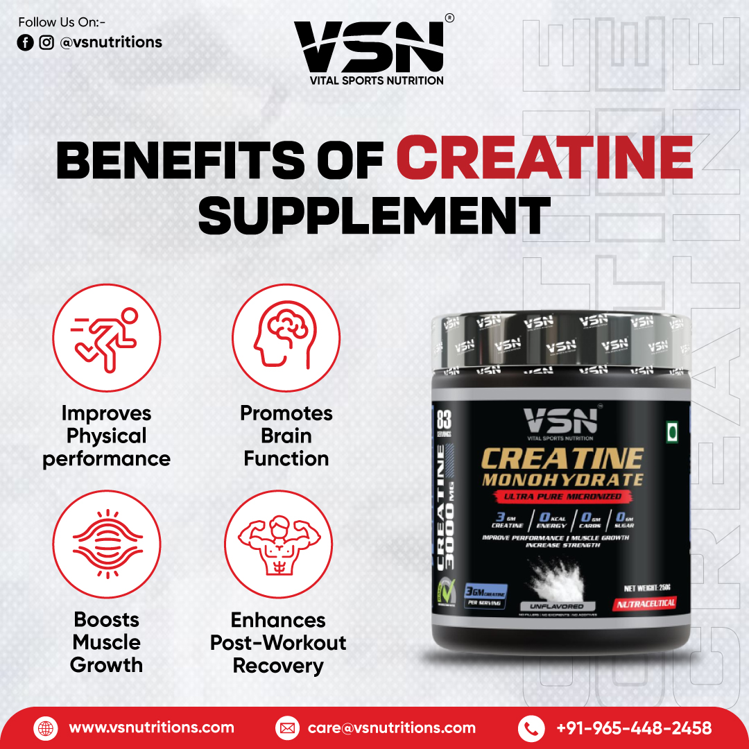 Benefits Of Creatine Supplement?
.
.
.
.
👉𝑭𝒐𝒓 𝒎𝒐𝒓𝒆 𝒊𝒏𝒇𝒐𝒓𝒎𝒂𝒕𝒊𝒐𝒏...
📞 9654-48-2458
🌐 vsnutritions.com
.
.
.
.
#creatine #creatinebenefits #VSN #health #fitness #protein #supplements #workout #muscles #recovery