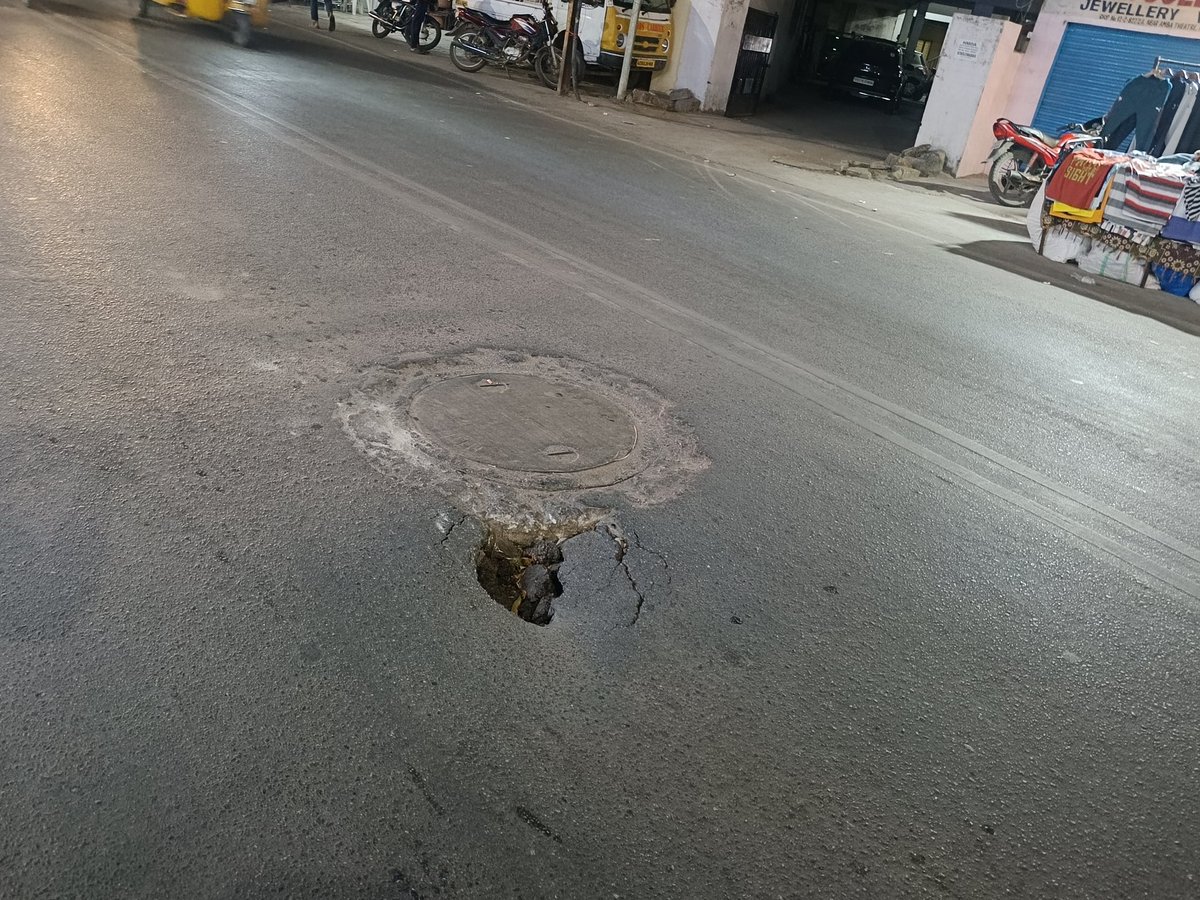 <a href="/GHMCOnline/">GHMC</a> <a href="/CommissionrGHMC/">Commissioner GHMC</a> 

This hole on the main road, Amba Talkies road, Mehdipatnam opp: SBI ATM, needs urgent repair, as it can cause accidents especially at night.

Please do it urgently.

<a href="/TelanganaCMO/">Telangana CMO</a> <a href="/revanth_anumula/">Revanth Reddy</a>

#fridaymorning #FridayVibes