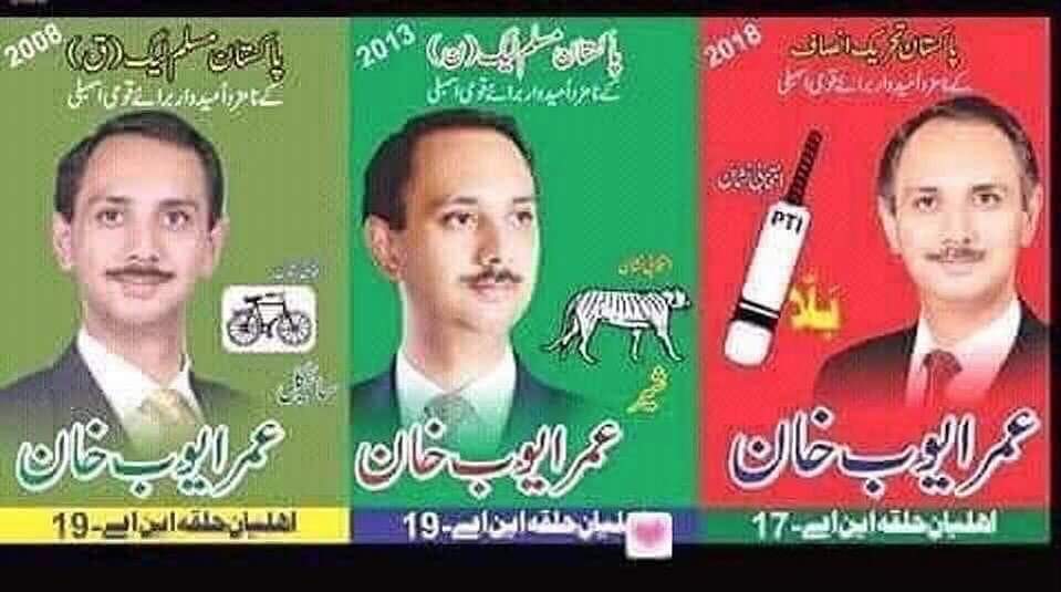 PTI candidate for Prime Minister. Mashallah he has experience of many political parties. 

PS. He is the grandson of Ayub Khan.