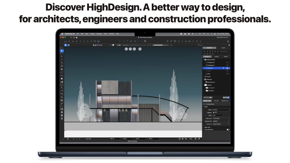 HighDesignCAD's tweet photo. Discover HighDesign. A better way to design, for architects, engineers and construction professionals.

The familiar vector tools of #CAD + the efficient workflows of #BIM in one package. Save time and improve your life with HighDesign architectural design software. https://t.co/L3rX3R6uSf