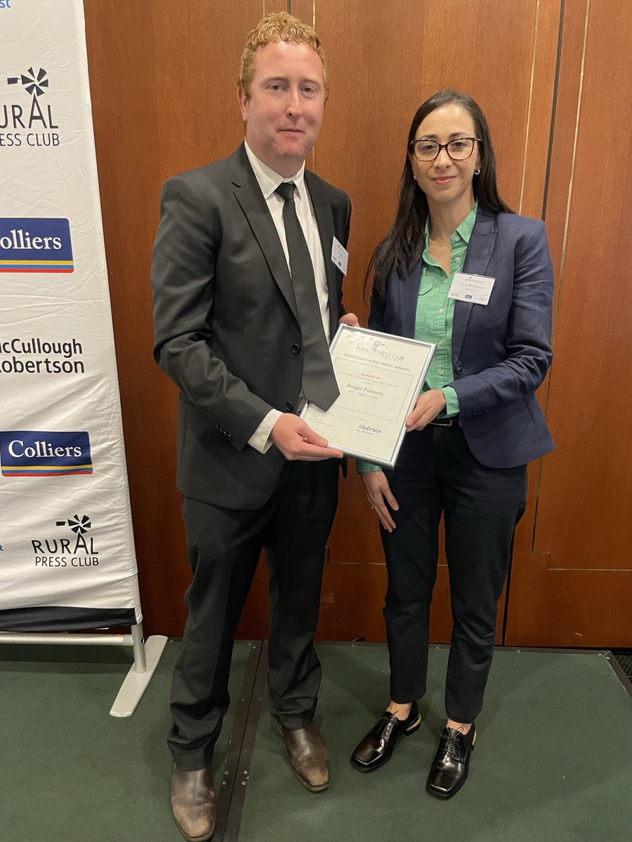 Congratulations to ........ 🥁 🥁 
ABC North Queensland reporter and regional producer for Triple J Hack, Angel Parsons, the runner up of the Queensland Young Rural Journalist of the Year Award, proudly sponsored by Nutrien Ag Solutions.

#goingfurther
