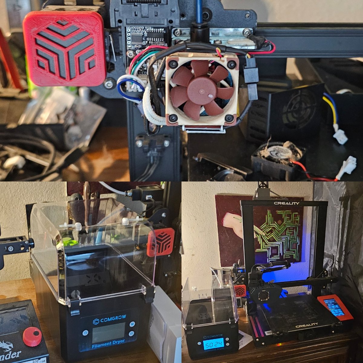 PacificNWComput's tweet photo. Some cooling upgrades for the old CR-6 SE. Plus, a filament dryer... 🤓 ⚒ 🖨 🔥
#pnwcomputers #pacificnwcomputers #itguy #computerguy #3dprint #3dprinting #3dprinted #3dprinter #3dprintlife #3dprintlifestyle #fijpi @Creality3dP #cr6se @Comgrow3D @Noctua_at #3dprinters #fdm https://t.co/FccvZyOHMd