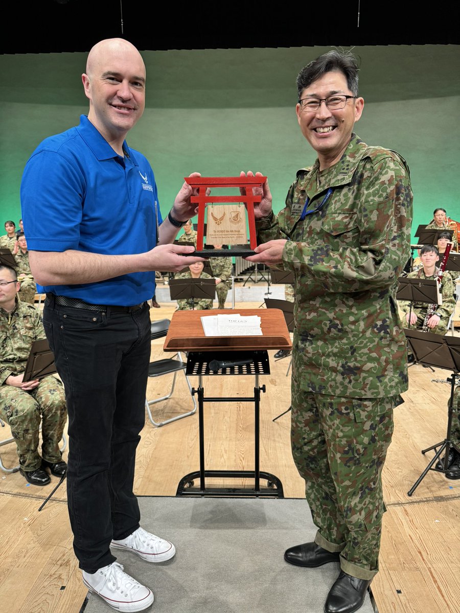 USAFBandPacific's tweet photo. We had a great first day in Yamagata with @Jgsdf_nea_6dpr ! Thank you for your hospitality! Looking forward to making great music together! #partnershipsthroughmusic #yamagata #militarymusicians https://t.co/uJoIS6SKWK