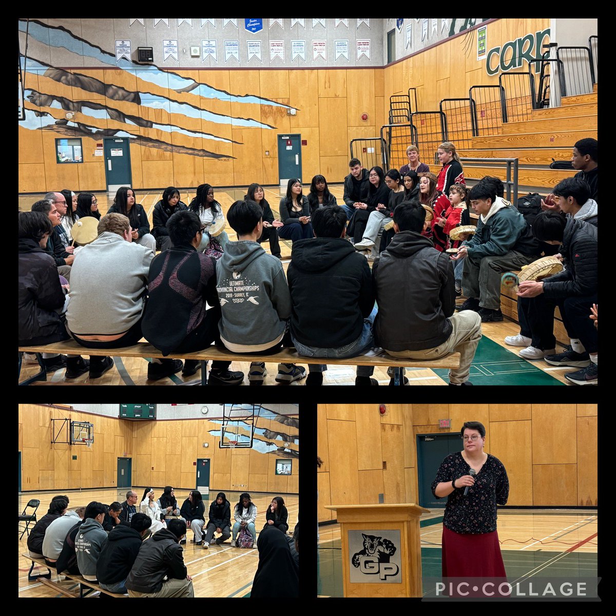 GP hosted First Peoples in Residence this week. Students learned about Indigenous language, culture, art, storytelling, poetry, film & drumming . Thank you to the cultural facilitators, Indigenous speakers, & witnesses who shared their knowledge & truth with us. @Surrey_Schools