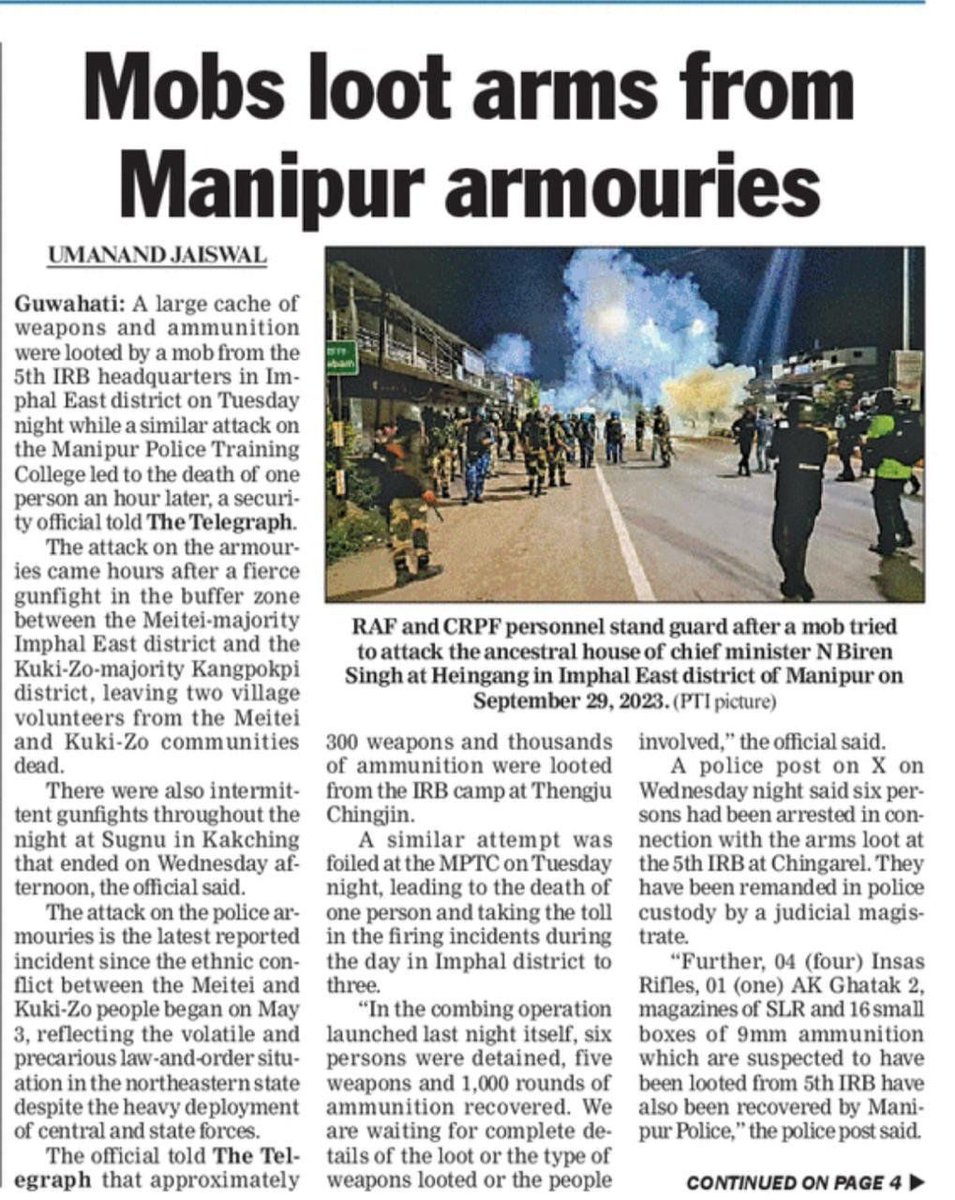 min_mawi's tweet photo. @IndiaTodayNE Tension rise in CCpur(Lamka) following the suspension of one Kuki_Zo police. My point is what about this #MeiteiPolice Meitei #StateForce and uncivilized #MeiteiMob who team up with #ArambaiTenggolMilitants to attacked Kuki_Zo people & loot govt armouries?No laws & Order for them https://t.co/OMBm4I5SpM