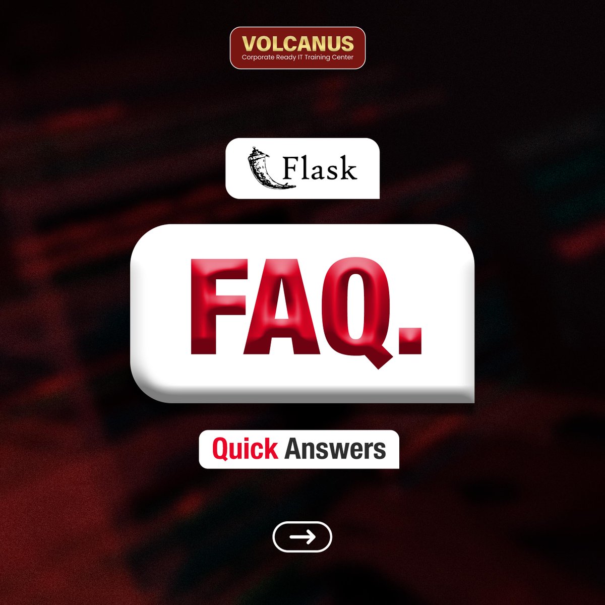 VolcanusAcademy's tweet image. Flask demystified! Get quick answers with our Flask FAQ Quickies. Elevate your coding game!

Visit : volcanus.in/contact-us
Contact us : +91-9109039050
Visit us @ volcanus.in
Address : 215-216, Shagun Arcade, Vijay Nagar, Indore

#FlaskFAQ #CodingProTips