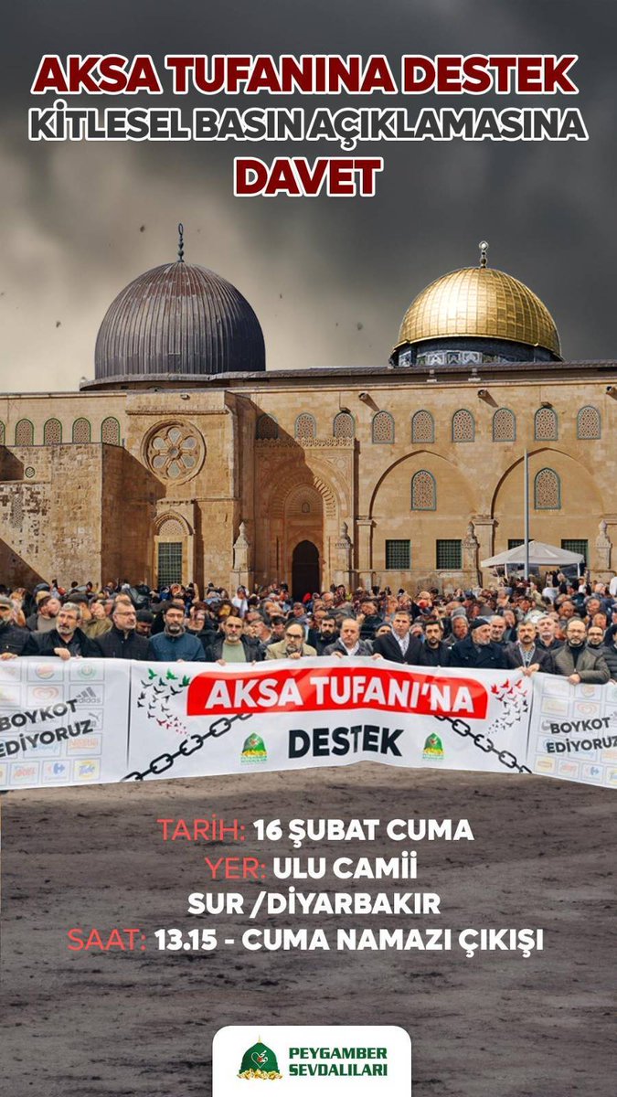 HÜDA PAR Diyarbakır (@hudapar21) on Twitter photo Siyonist işgal rejiminin Gazze'de uyguladığı soykırımlara karşı sesimizi yükseltmek ve Filistinli Mücahidlere destek olmak amacıyla, Peygamber Sevdalıları Vakfı (<a href="/PSevdalilari21/">Diyarbakır Peygamber Sevdalıları</a>) tarafından düzenlenecek olan "Aksa Tufanı'na Destek" kitlesel basın açıklamasına tüm üye ve Siyonist işgal rejiminin Gazze'de uyguladığı soykırımlara karşı sesimizi yükseltmek ve Filistinli Mücahidlere destek olmak amacıyla, Peygamber Sevdalıları Vakfı (<a href="/PSevdalilari21/">Diyarbakır Peygamber Sevdalıları</a>) tarafından düzenlenecek olan "Aksa Tufanı'na Destek" kitlesel basın açıklamasına tüm üye ve