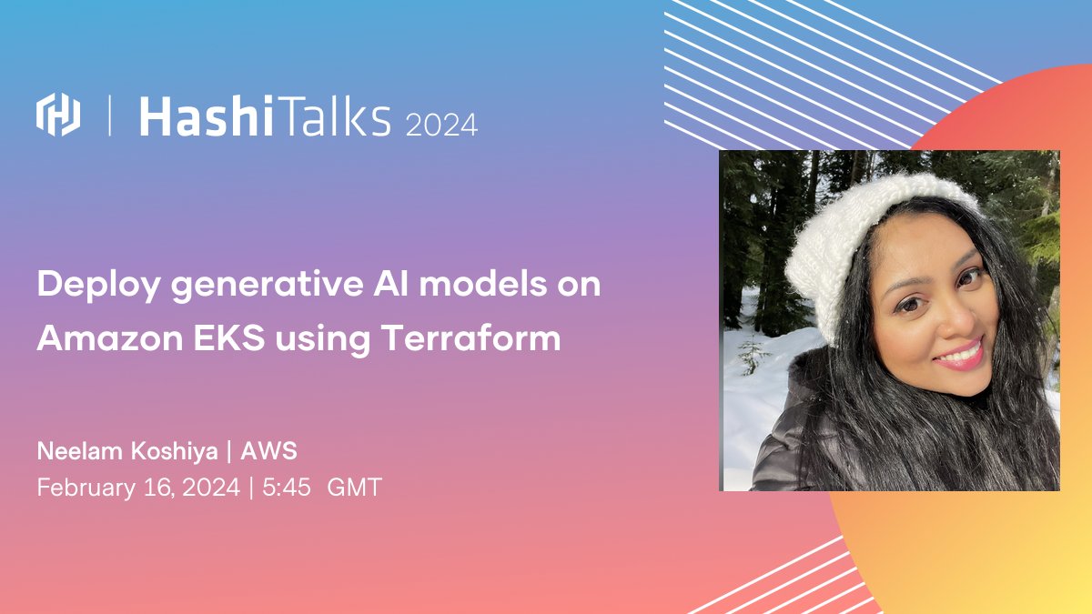 Uncover the synergy of AI and infrastructure in Neelam Koshiya's #HashiTalks 2024 session. Dive into deploying generative #AI on Amazon #EKS with HashiCorp #Terraform, exploring the crossroads of #cloud, AI, and #infrastructureascode! 🚀🤖 Tune in now at: hashi.co/hashitalks-2024