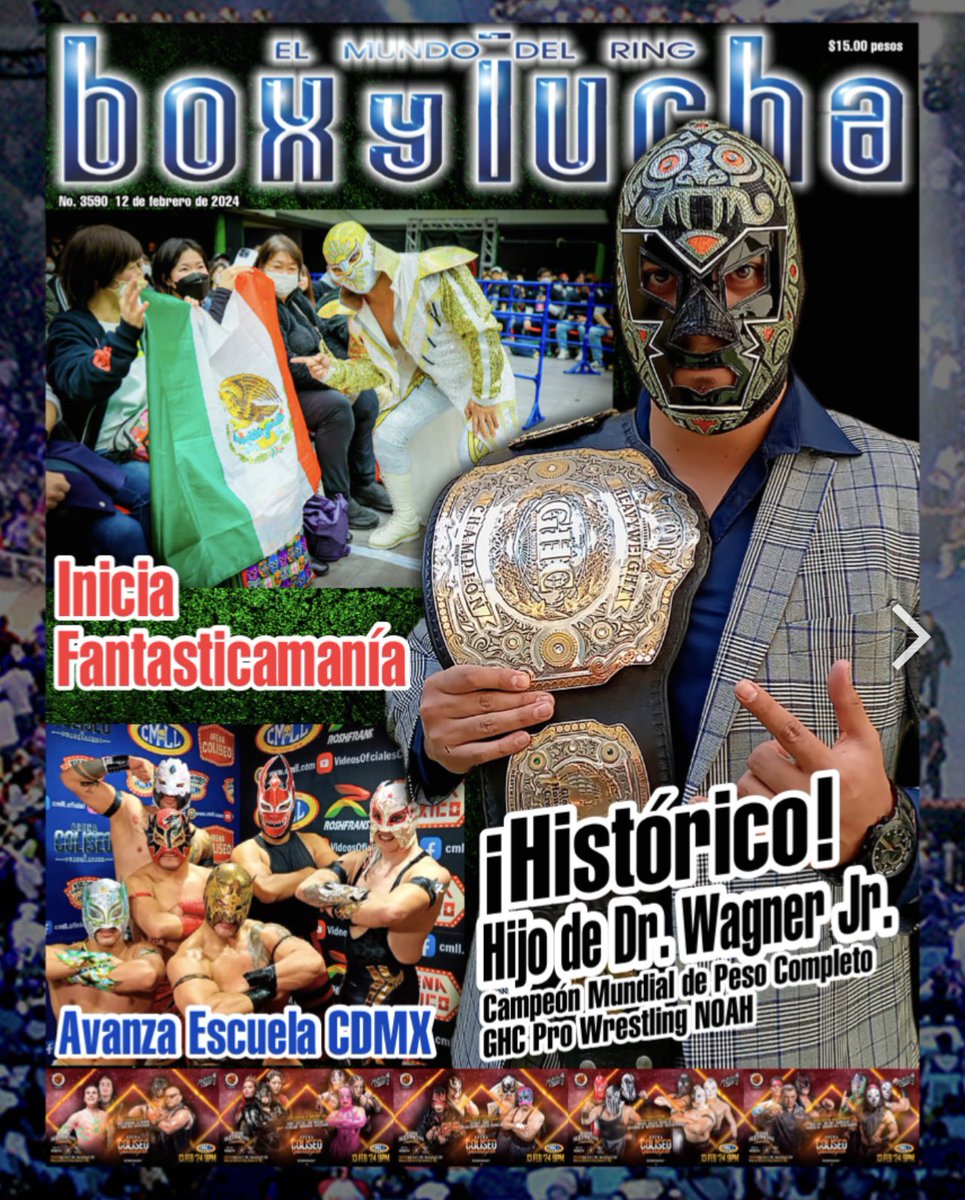 motoimiki's tweet photo. #boxylucha Hijo de Dr. Wagner Jr.選手の歴史的なGHCヘビー戴冠が報じられていますね🤟🏻そしてFANTASTICA MANIA開幕🇲🇽✨ https://t.co/iCMkqBcgE2
