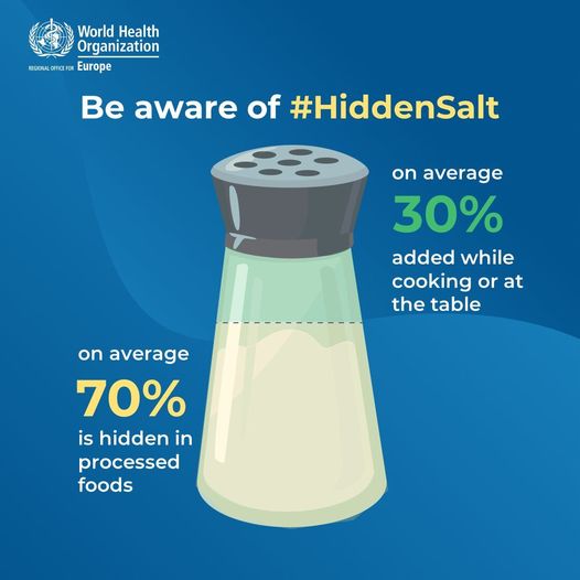 WHOWPRO's tweet photo. #HiddenSalt in your food can derail your health goals
How to lessen your salt intake:
🌿Season with herbs and spices
🏷Read food labels
🥄Measure out salt when cooking at home https://t.co/eMJRTwujOO