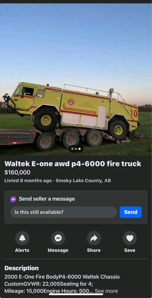 My old fire truck is up for sale..any takers?? It's too expensive for just parts, because that's all it's good for. 😂😂