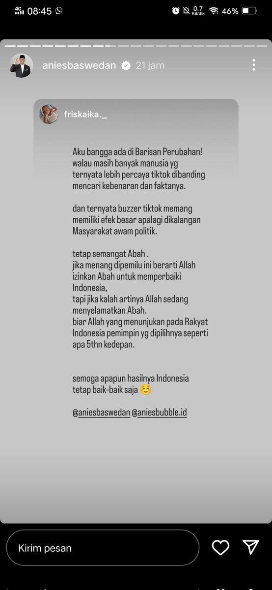 g0chungja's tweet photo. orang dia aja live tiktok mulu, masa gabisa ningkatin massa lewat live tiktoknya😗
"jika menang Allah izinkn, jika kalah Allah selamatkan" ya allah politik identitasnya kentel bet https://t.co/FWESbI1aCa