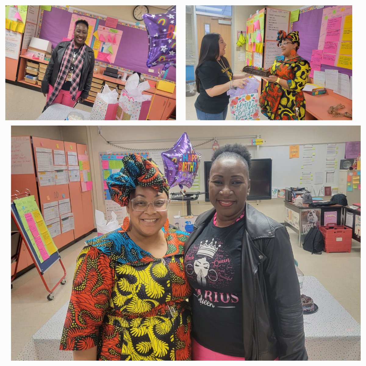 Today, we celebrated @A_Hart73 and @JEANNICOLE06 ... Happy Birthday Ms. Hart and Ms. Woods! @barnesriley6 @Mrs_C_Moreno @kelli_bernal