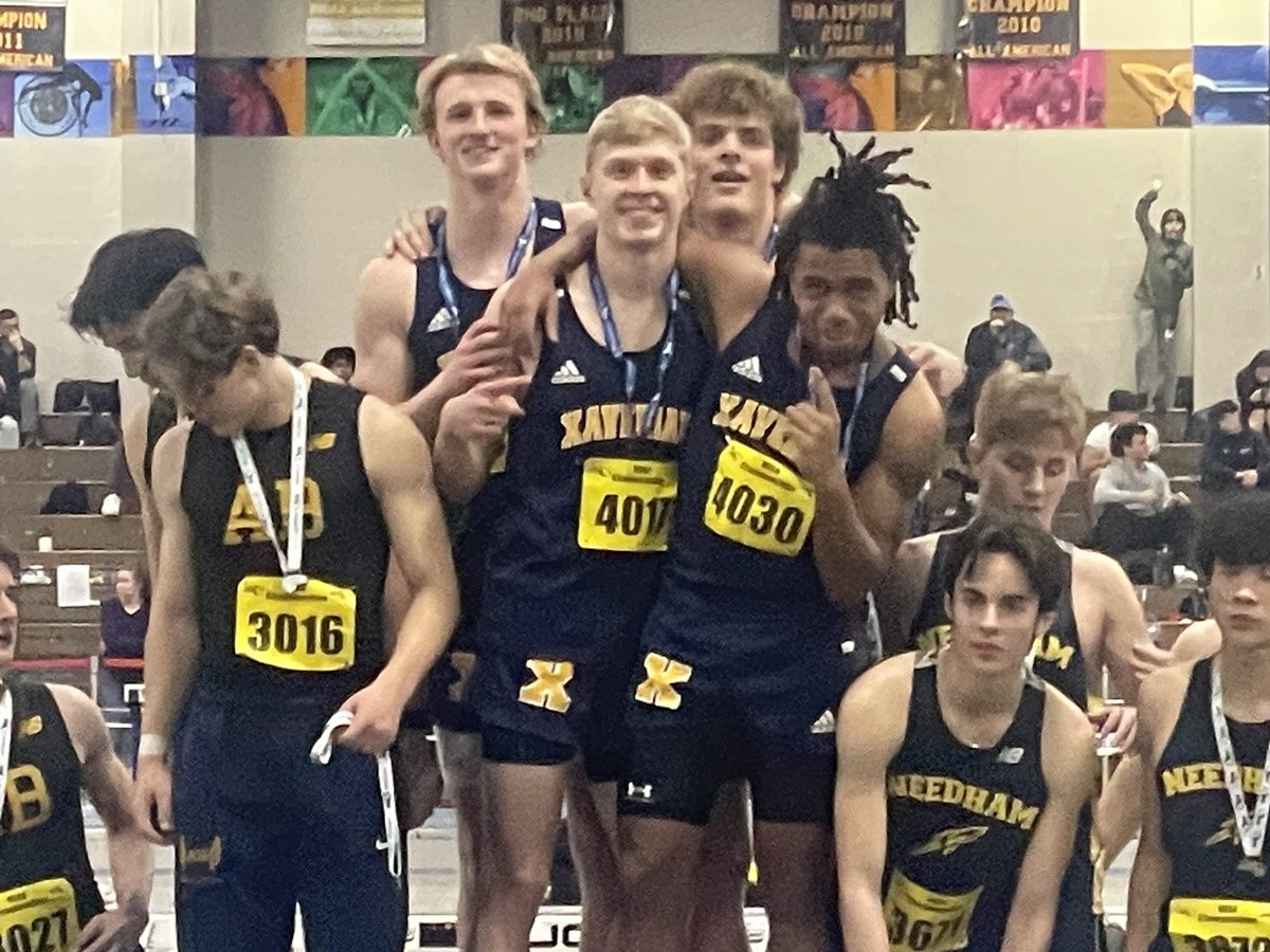Xaverian_Hawks's tweet image. 4 x 200 Division 1 State Champions! Congrats Henry, Mitchell, Charlie, and Jordan!