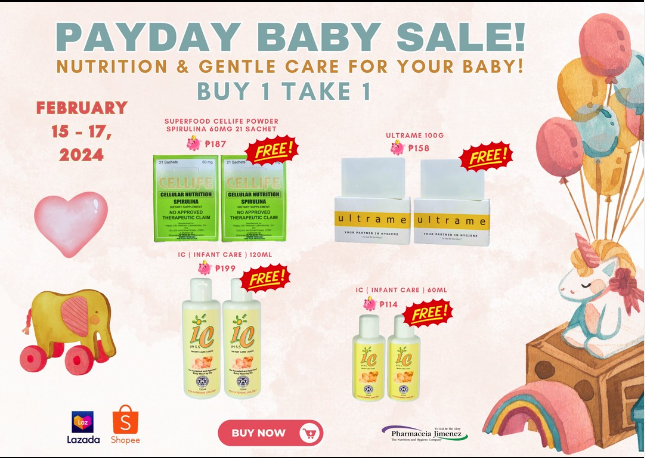 CCellife's tweet photo. Nutrition &amp; Gentle care for your baby!

PAY DAY BABY SALE BUY 1 TAKE 1 PROMO!

Lazada: https://t.co/zCg1DpgT7R

Shopee: https://t.co/HSylTFwDdX

GET YOURS NOW!! https://t.co/XyVtiZ0ism