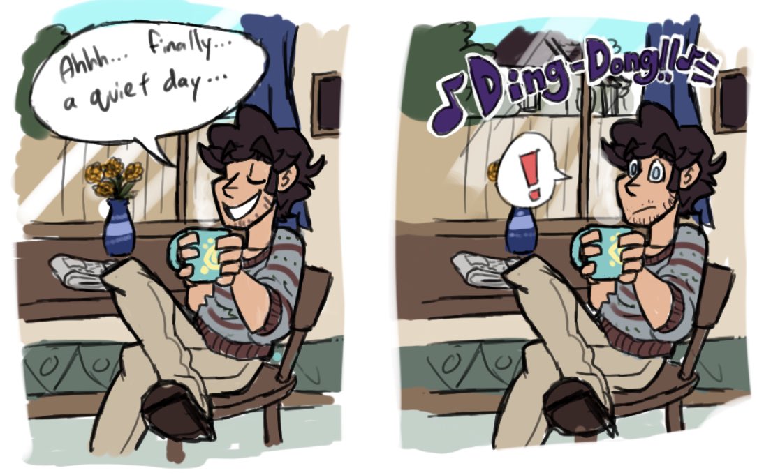 pickle_crammer's tweet photo. New characters, new story?? Local catholic priest gets a guardian Angel and immediately turns to hedonism about it while the stressed out angel just wants to do his job. https://t.co/Riw6bEn6DT